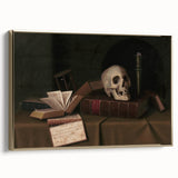 Dark Academia Wall Art – Classic Literature Art with Skull & Books