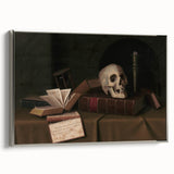 Dark Academia Wall Art – Classic Literature Art with Skull & Books