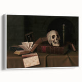 Dark Academia Wall Art – Classic Literature Art with Skull & Books