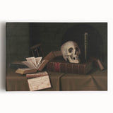 Dark Academia Wall Art – Classic Literature Art with Skull & Books