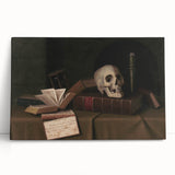 Dark Academia Wall Art – Classic Literature Art with Skull & Books