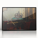 Dark Academia Wall Art – Vintage Gothic Crown and Sword Display