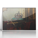 Dark Academia Wall Art – Vintage Gothic Crown and Sword Display