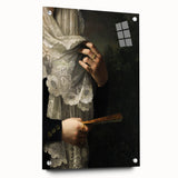 Close-Up of Hands with Book and Lace – Dark Academia Wall Art, Gothic Elegance