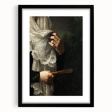 Close-Up of Hands with Book and Lace – Dark Academia Wall Art, Gothic Elegance