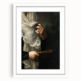 Close-Up of Hands with Book and Lace – Dark Academia Wall Art, Gothic Elegance