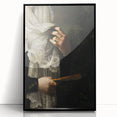 Close-Up of Hands with Book and Lace – Dark Academia Wall Art, Gothic Elegance
