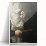 Close-Up of Hands with Book and Lace – Dark Academia Wall Art, Gothic Elegance