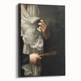 Close-Up of Hands with Book and Lace – Dark Academia Wall Art, Gothic Elegance