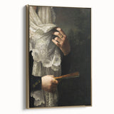 Close-Up of Hands with Book and Lace – Dark Academia Wall Art, Gothic Elegance