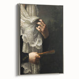 Close-Up of Hands with Book and Lace – Dark Academia Wall Art, Gothic Elegance