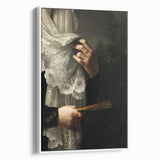 Close-Up of Hands with Book and Lace – Dark Academia Wall Art, Gothic Elegance