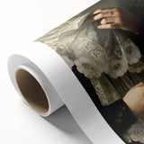 Close-Up of Hands with Book and Lace – Dark Academia Wall Art, Gothic Elegance