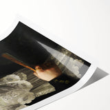 Close-Up of Hands with Book and Lace – Dark Academia Wall Art, Gothic Elegance