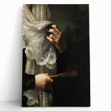 Close-Up of Hands with Book and Lace – Dark Academia Wall Art, Gothic Elegance
