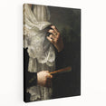 Close-Up of Hands with Book and Lace – Dark Academia Wall Art, Gothic Elegance