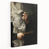 Close-Up of Hands with Book and Lace – Dark Academia Wall Art, Gothic Elegance