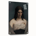 Portrait of Woman with Downcast Eyes – Dark Academia Wall Art, Moody Decor