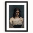 Portrait of Woman with Downcast Eyes – Dark Academia Wall Art, Moody Decor