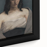 Portrait of Woman with Downcast Eyes – Dark Academia Wall Art, Moody Decor