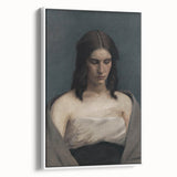 Portrait of Woman with Downcast Eyes – Dark Academia Wall Art, Moody Decor