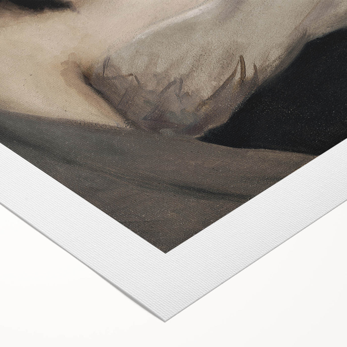 Portrait of Woman with Downcast Eyes – Dark Academia Wall Art, Moody Decor