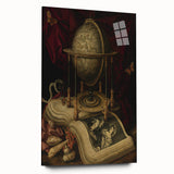 Globe and Open Book Still Life – Dark Academia Wall Art, Gothic Decor