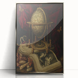 Globe and Open Book Still Life – Dark Academia Wall Art, Gothic Decor