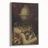 Globe and Open Book Still Life – Dark Academia Wall Art, Gothic Decor