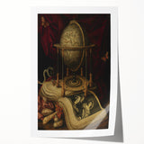 Globe and Open Book Still Life – Dark Academia Wall Art, Gothic Decor