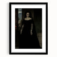 Dark Academia Wall Art - Gothic Lady in Black Veil - Moody Decor Print