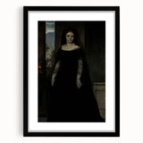 Dark Academia Wall Art - Gothic Lady in Black Veil - Moody Decor Print