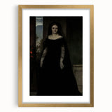 Dark Academia Wall Art - Gothic Lady in Black Veil - Moody Decor Print