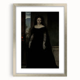 Dark Academia Wall Art - Gothic Lady in Black Veil - Moody Decor Print