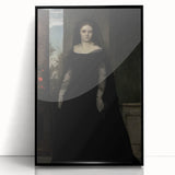 Dark Academia Wall Art - Gothic Lady in Black Veil - Moody Decor Print
