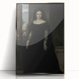Dark Academia Wall Art - Gothic Lady in Black Veil - Moody Decor Print