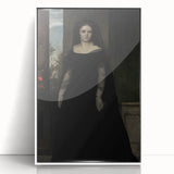Dark Academia Wall Art - Gothic Lady in Black Veil - Moody Decor Print