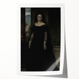 Dark Academia Wall Art - Gothic Lady in Black Veil - Moody Decor Print