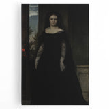 Dark Academia Wall Art - Gothic Lady in Black Veil - Moody Decor Print