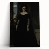 Dark Academia Wall Art - Gothic Lady in Black Veil - Moody Decor Print