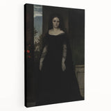 Dark Academia Wall Art - Gothic Lady in Black Veil - Moody Decor Print