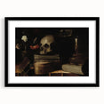 Dark Academia Wall Art - Skull, Books, and Candle - Gothic Decor Print