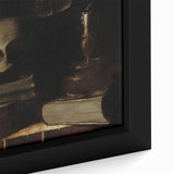 Dark Academia Wall Art - Skull, Books, and Candle - Gothic Decor Print