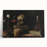 Dark Academia Wall Art - Skull, Books, and Candle - Gothic Decor Print