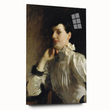 Dark Academia Wall Art - Woman in White Portrait - Moody Gothic Decor