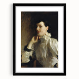 Dark Academia Wall Art - Woman in White Portrait - Moody Gothic Decor
