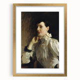 Dark Academia Wall Art - Woman in White Portrait - Moody Gothic Decor
