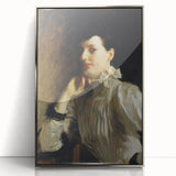 Dark Academia Wall Art - Woman in White Portrait - Moody Gothic Decor