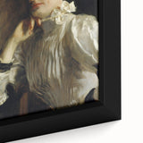 Dark Academia Wall Art - Woman in White Portrait - Moody Gothic Decor