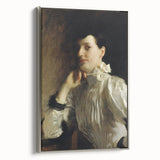 Dark Academia Wall Art - Woman in White Portrait - Moody Gothic Decor